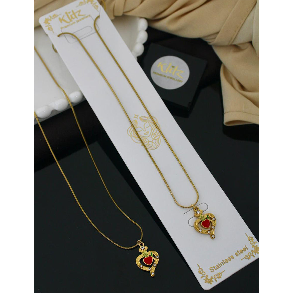 Klitz Forever Love Heart Austrian Stone Necklace