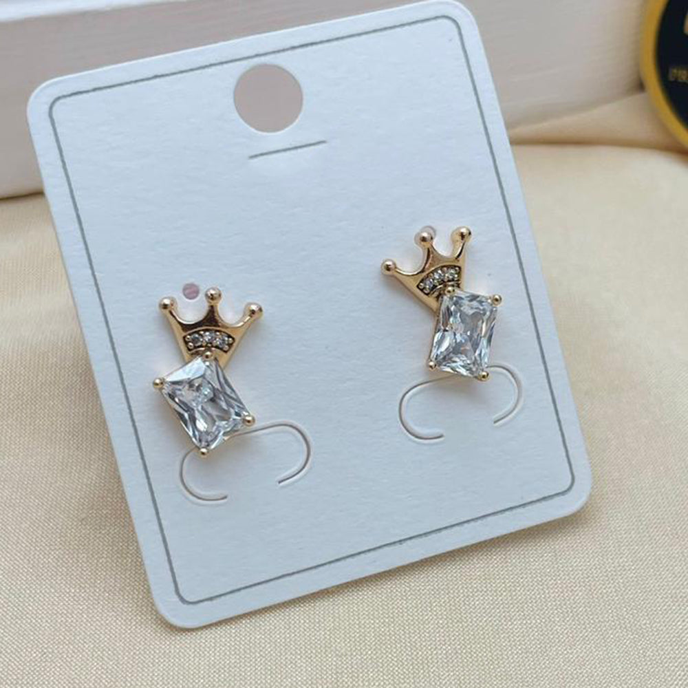 Klitz Royal Crown Austrian Stone Stainless Steel Stud Earrings