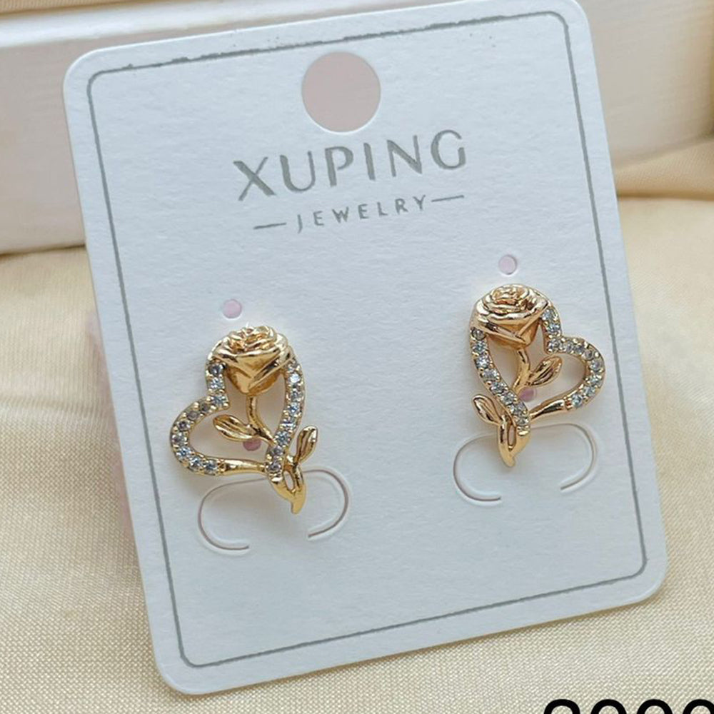 Klitz Stylish Stainless Steel Austrian Stone Heart Shape Studs Earrings