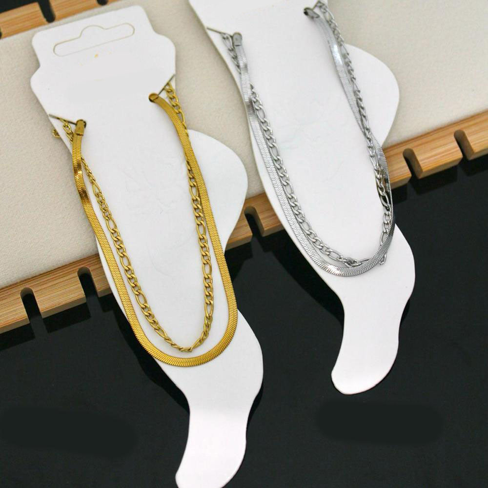 Klitz Stylish Stainless Steel Layered Anklet / Payal (Pack of 12)