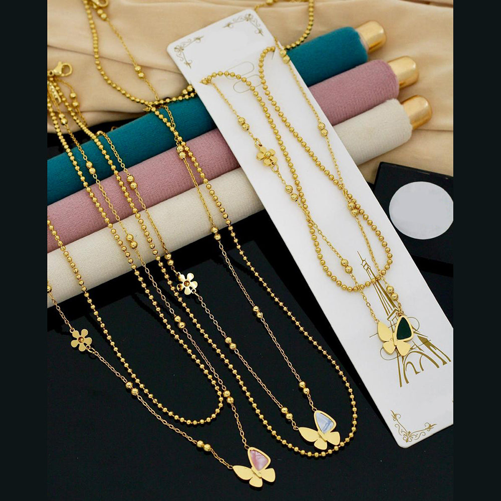 Klitz Premium Jewellery Heart Shape Necklace (Pack of 12)