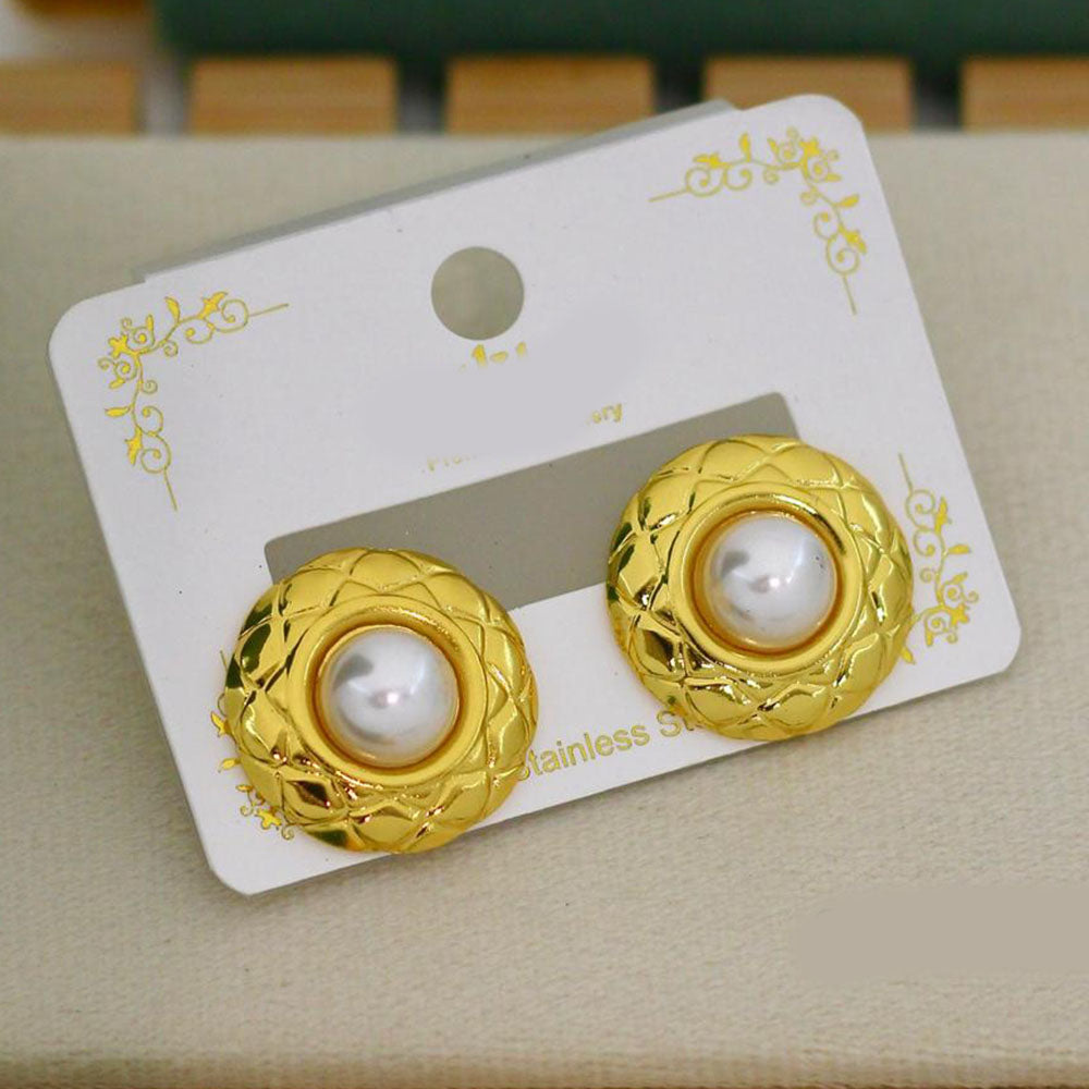 Klitz Designer Round Shape Studs Earrings (Pack of 12)