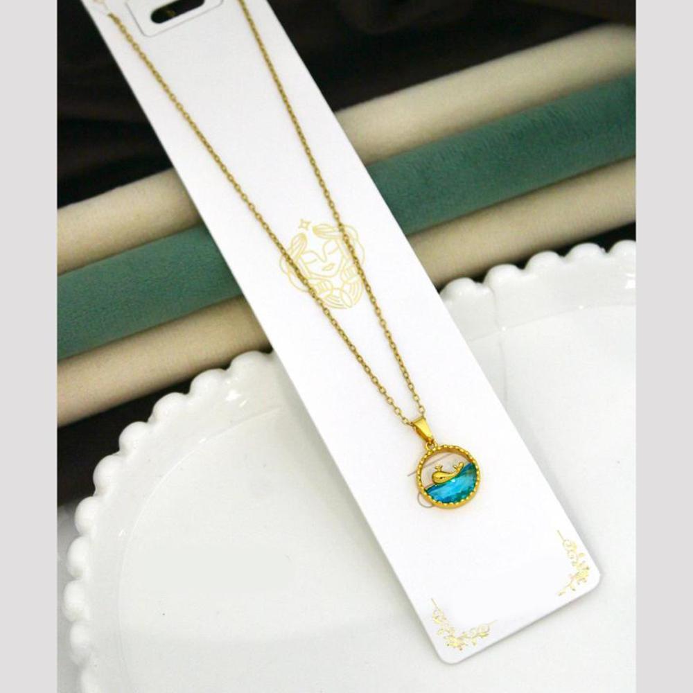Klitz Luxe Aqua Charm Stainless Steel Chain Pendant (Pack of 12)