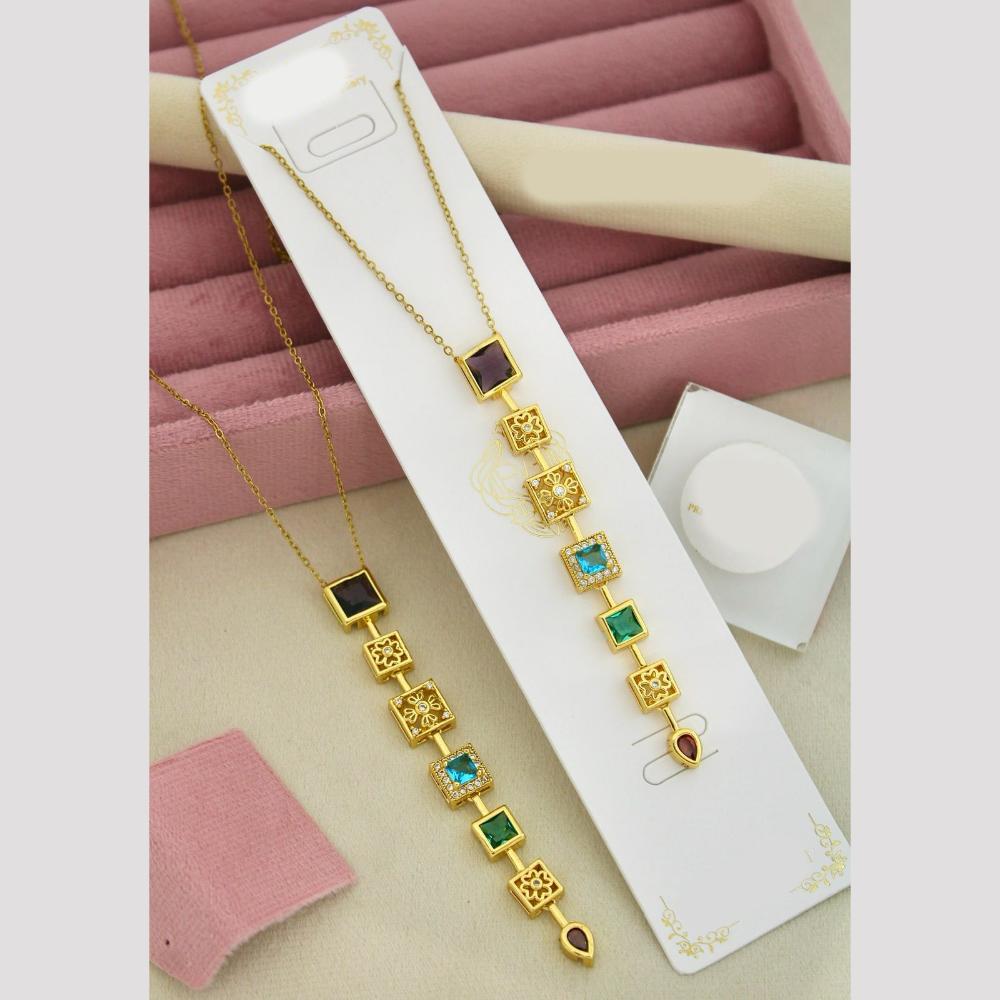 Klitz Premium Jewellery Crystal Stone Necklace (Pack of 12)