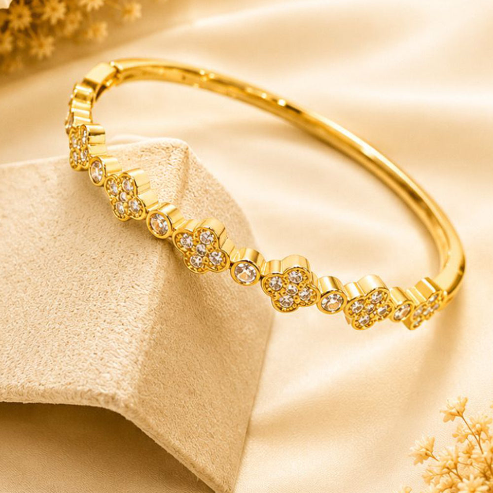 Klitz Pack Of 12 Gold Plated Austrian Stone Openable Kada