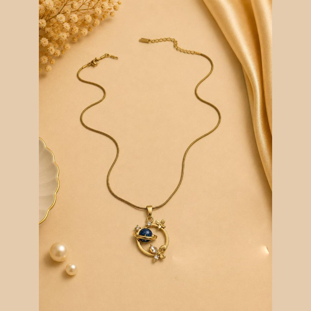 Klitz Fancy Stainless Steel Austrian Stone Butterfly Design Necklace Set (Pack of 12)