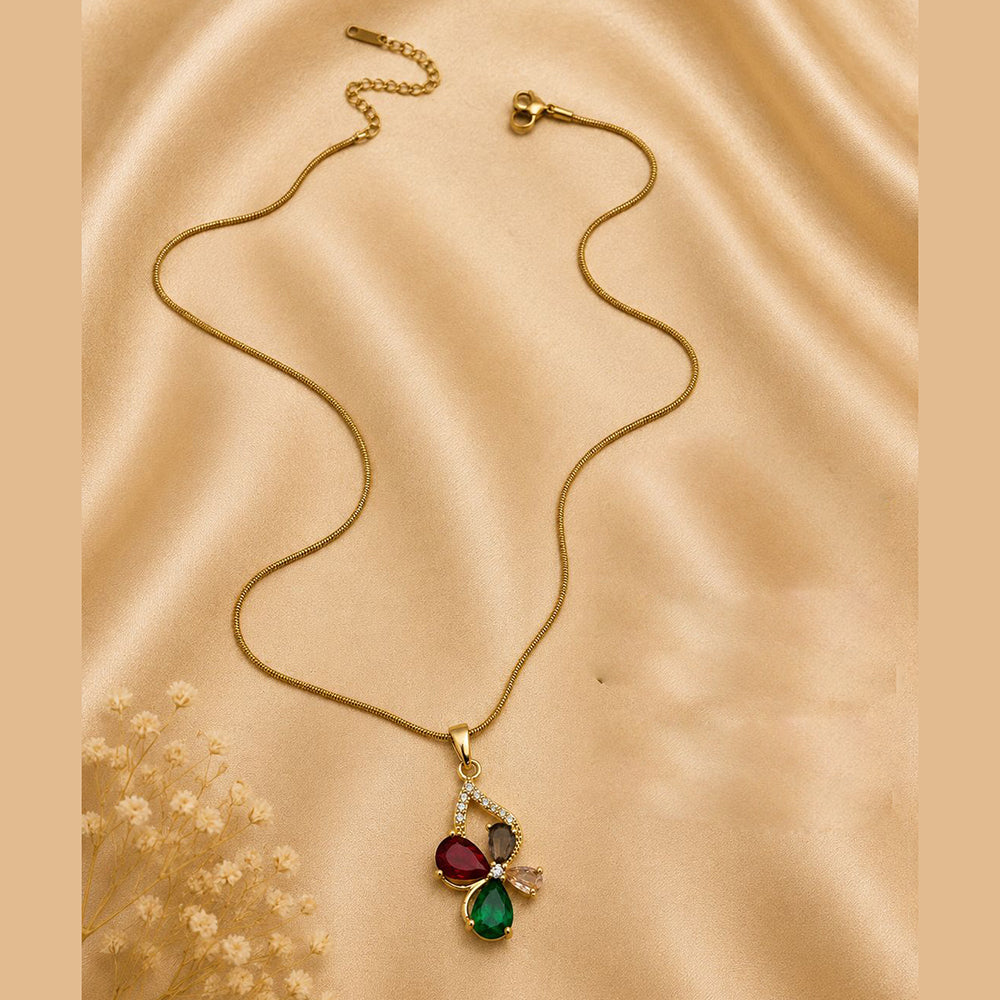Klitz Fancy Stainless Steel Crystal Stone Necklace Set (Pack of 12)