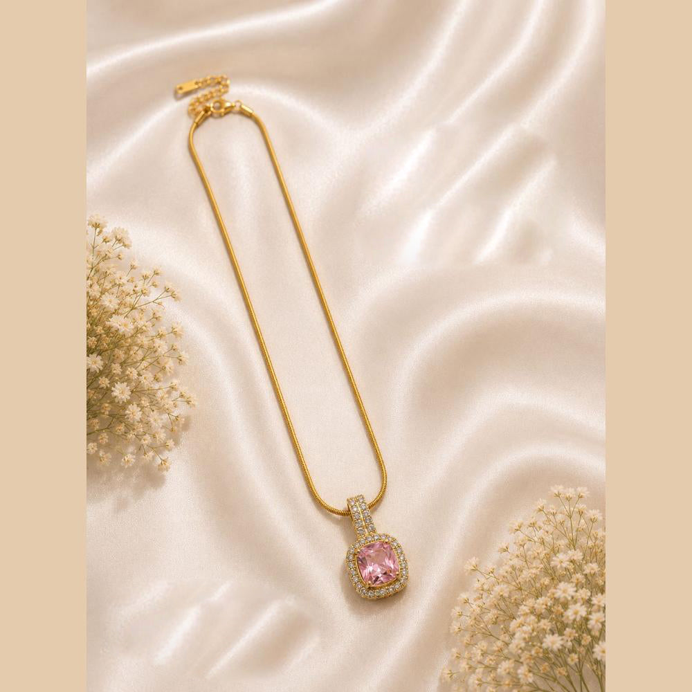 Klitz Fancy Stainless Steel Crystal Stone Necklace Set (Pack of 12)
