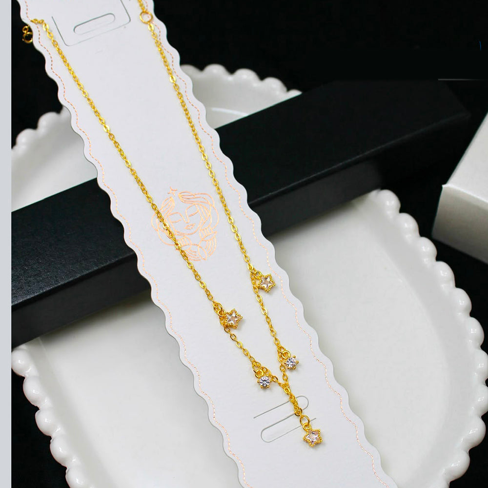 Klitz Premium Stainless Steel Crystal Stone Chain Necklace (Set of 12)