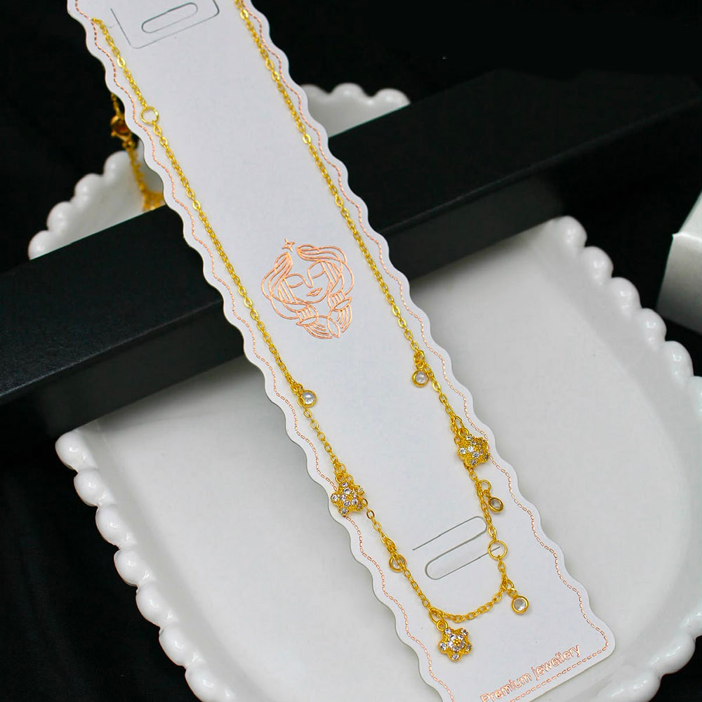 Klitz Premium Stainless Steel Crystal Stone Chain Necklace (Set of 12)