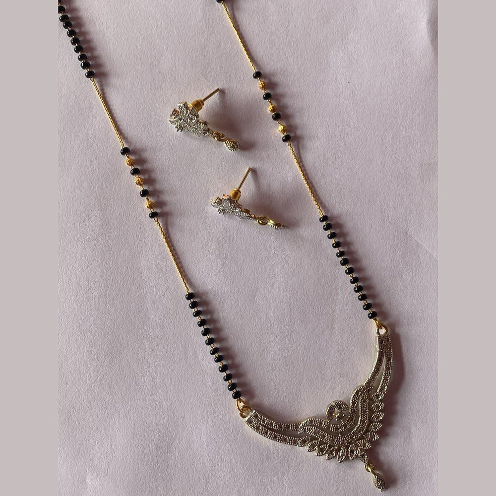 Dhirish International Beautiful Austrian Stone And Balack Beads Mangalsutra