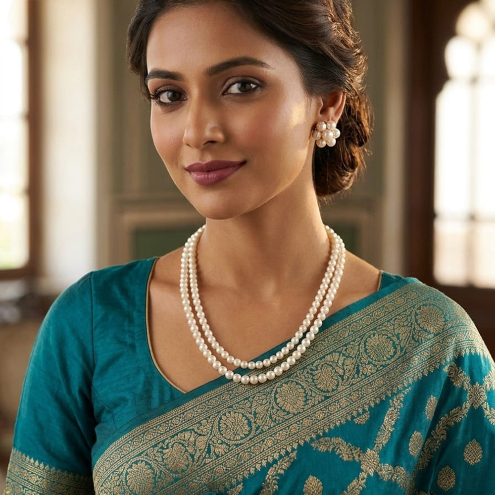 Dhirish International Graceful Pearl Necklace Set
