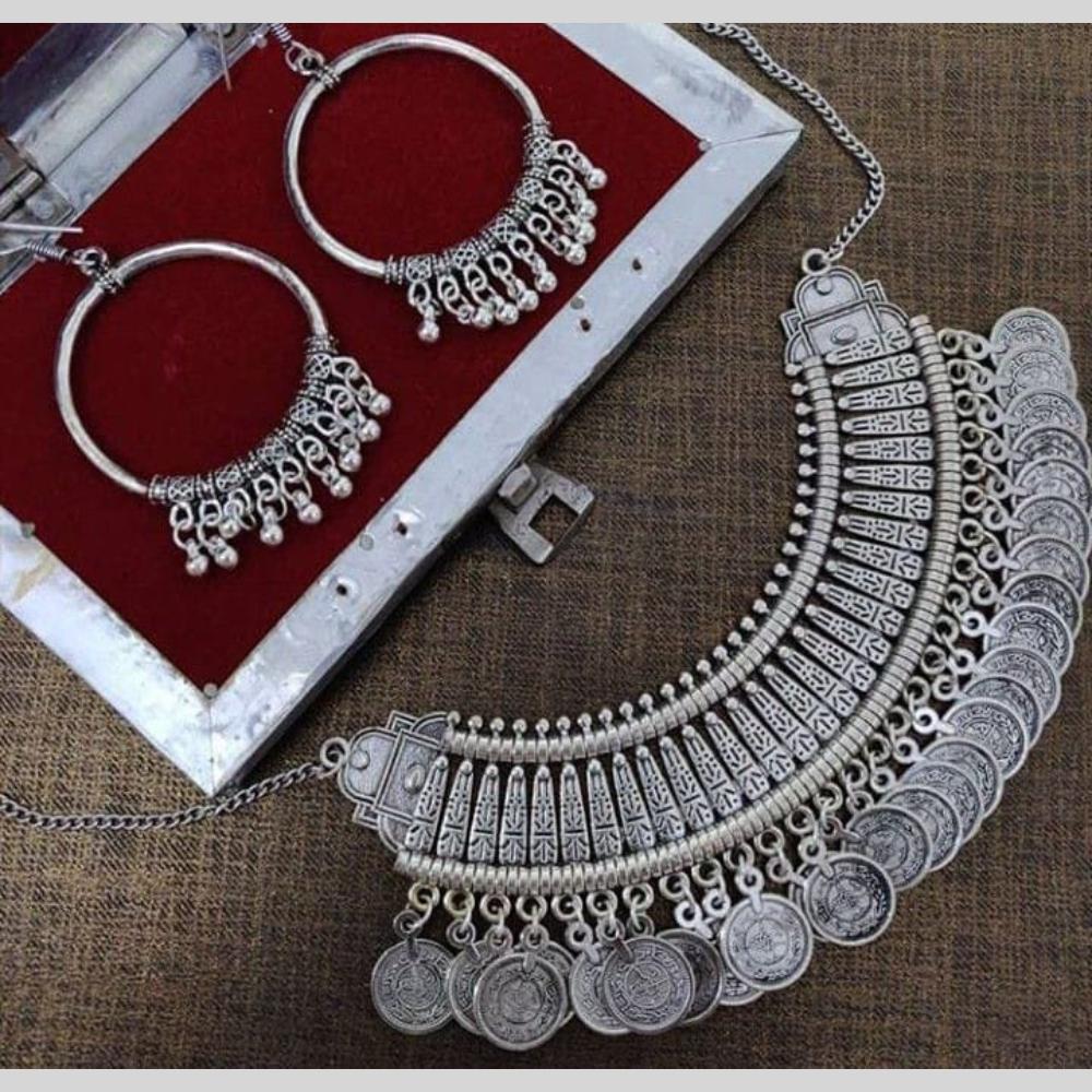 Dhirish International Elegant Oxidised Necklace Set