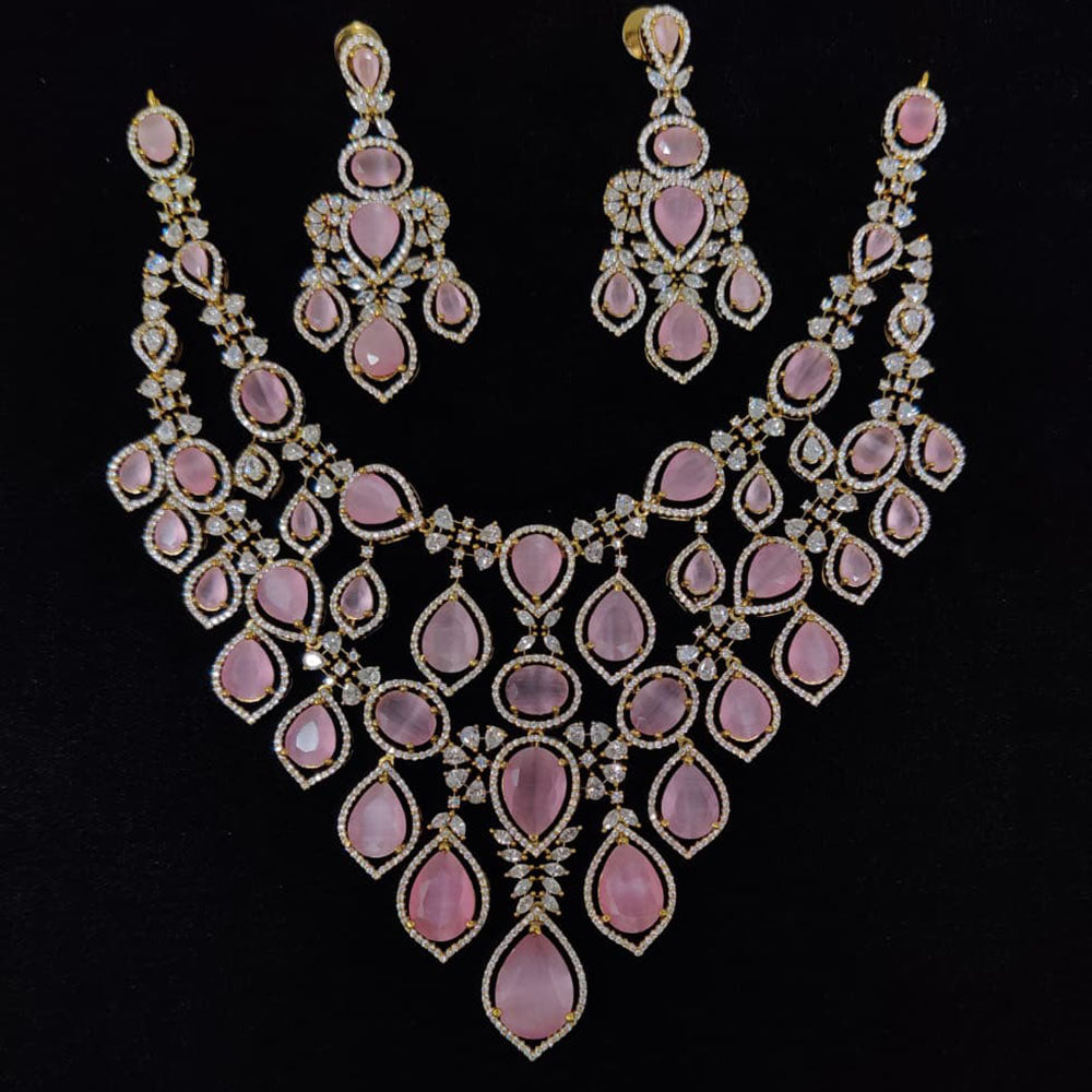 Tanish Art Jewellery Glamorous American Diamond Necklace Set