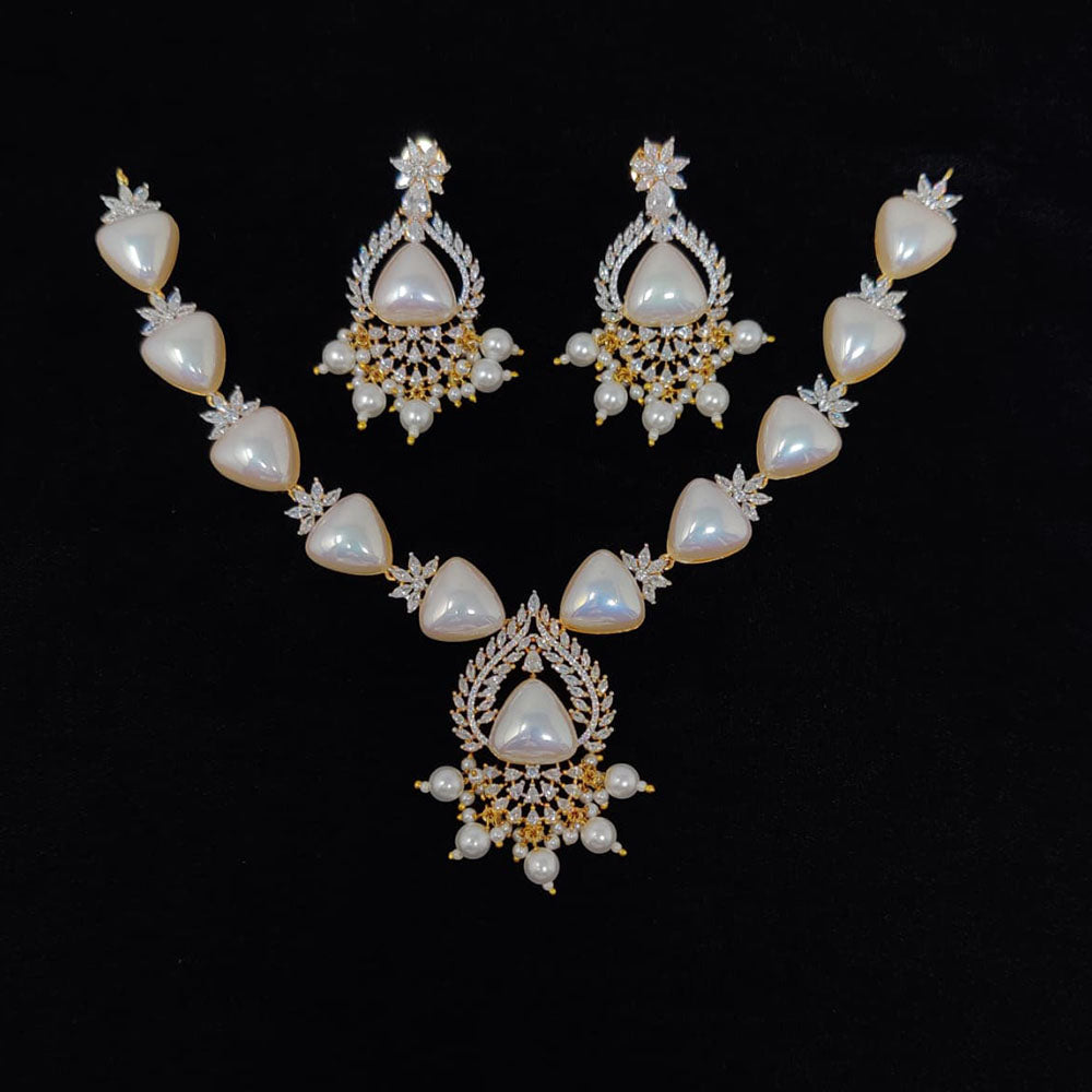 Tanish Art Jewellery Royal Austrian Stone And Pearl Necklace Set