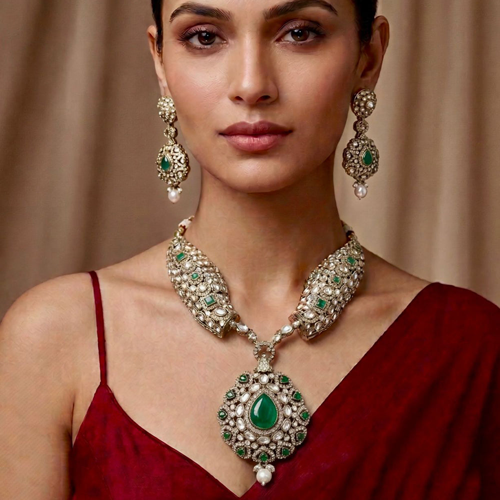 Tanish Art Jewellery Graceful Polki Kundan And Pearl Designer Necklace Set