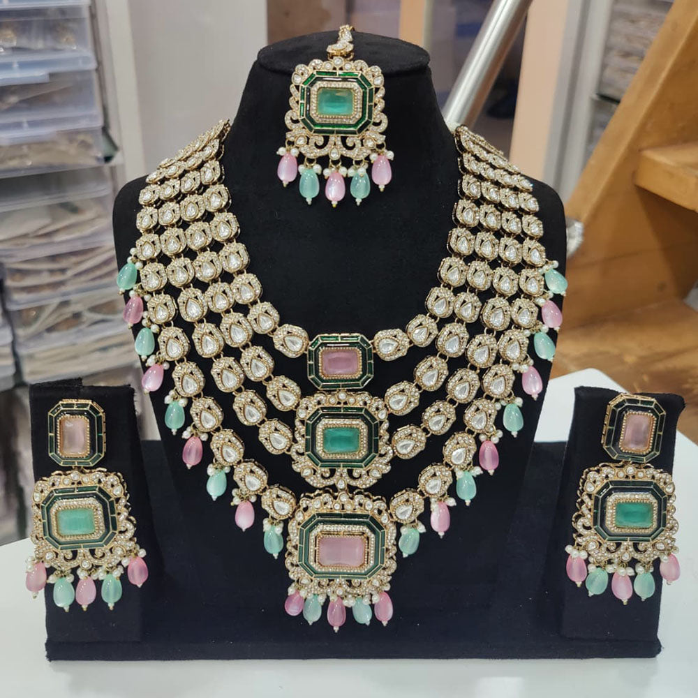 Tanish Art Jewellery Elegant Pota Stone Pearl And Beads Necklace Set
