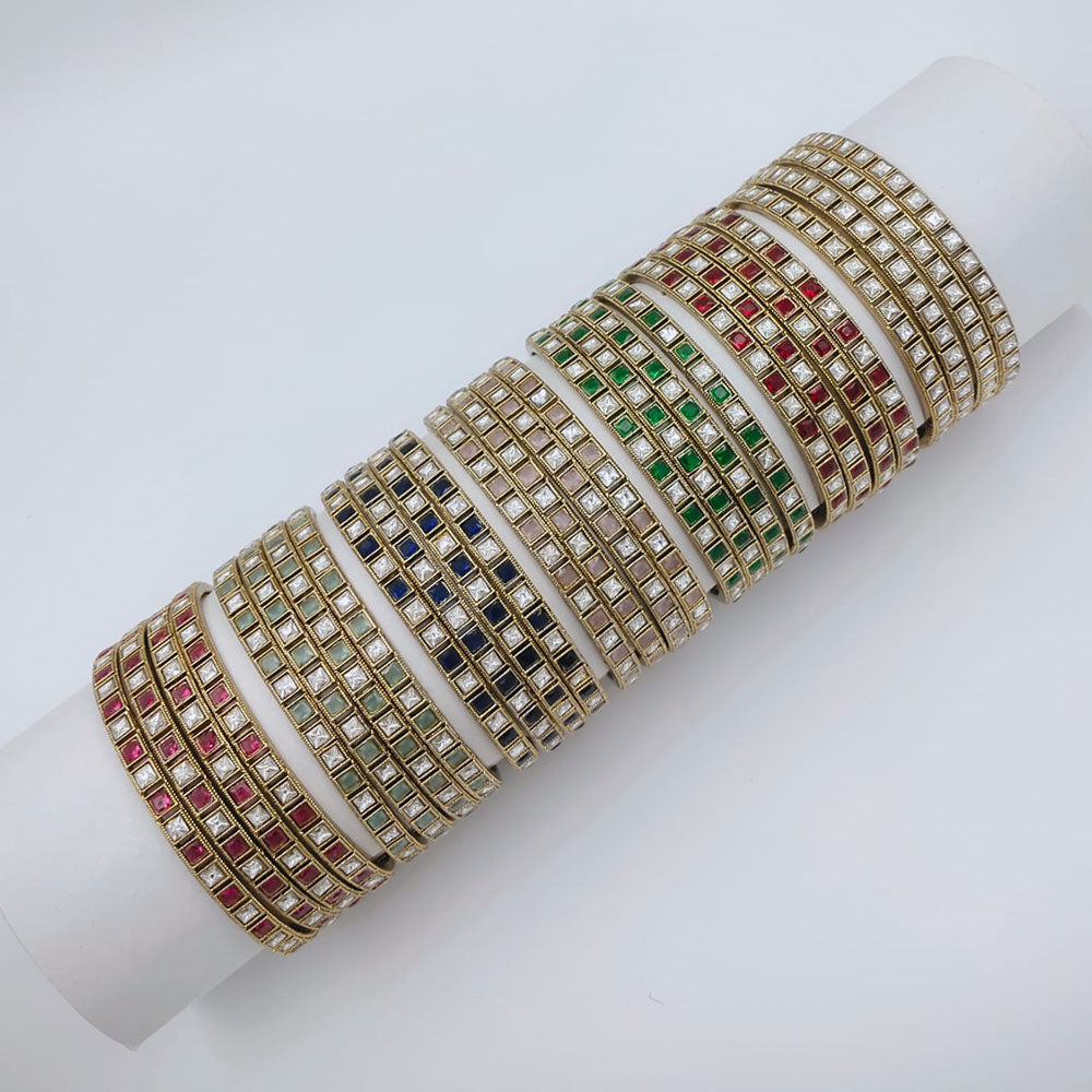 Tanish Art Jewellery Graceful Pota Stone Bangles Set