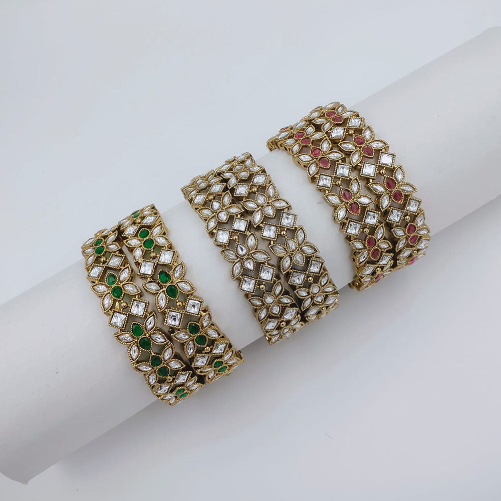 Tanish Art Jewellery Graceful Pota Stone Bangles Set