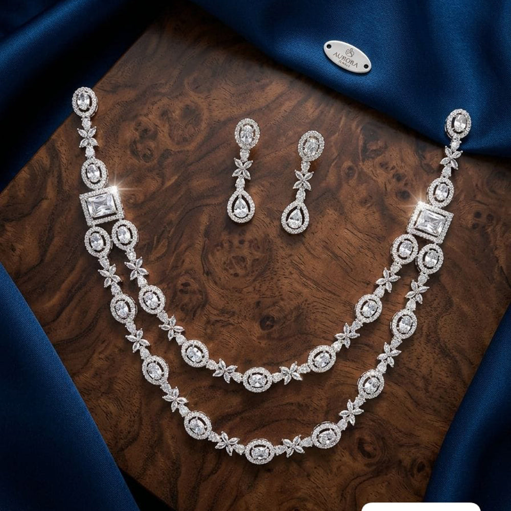 Tanish Art Jewellery Royal American Daimond Stone Necklace Set