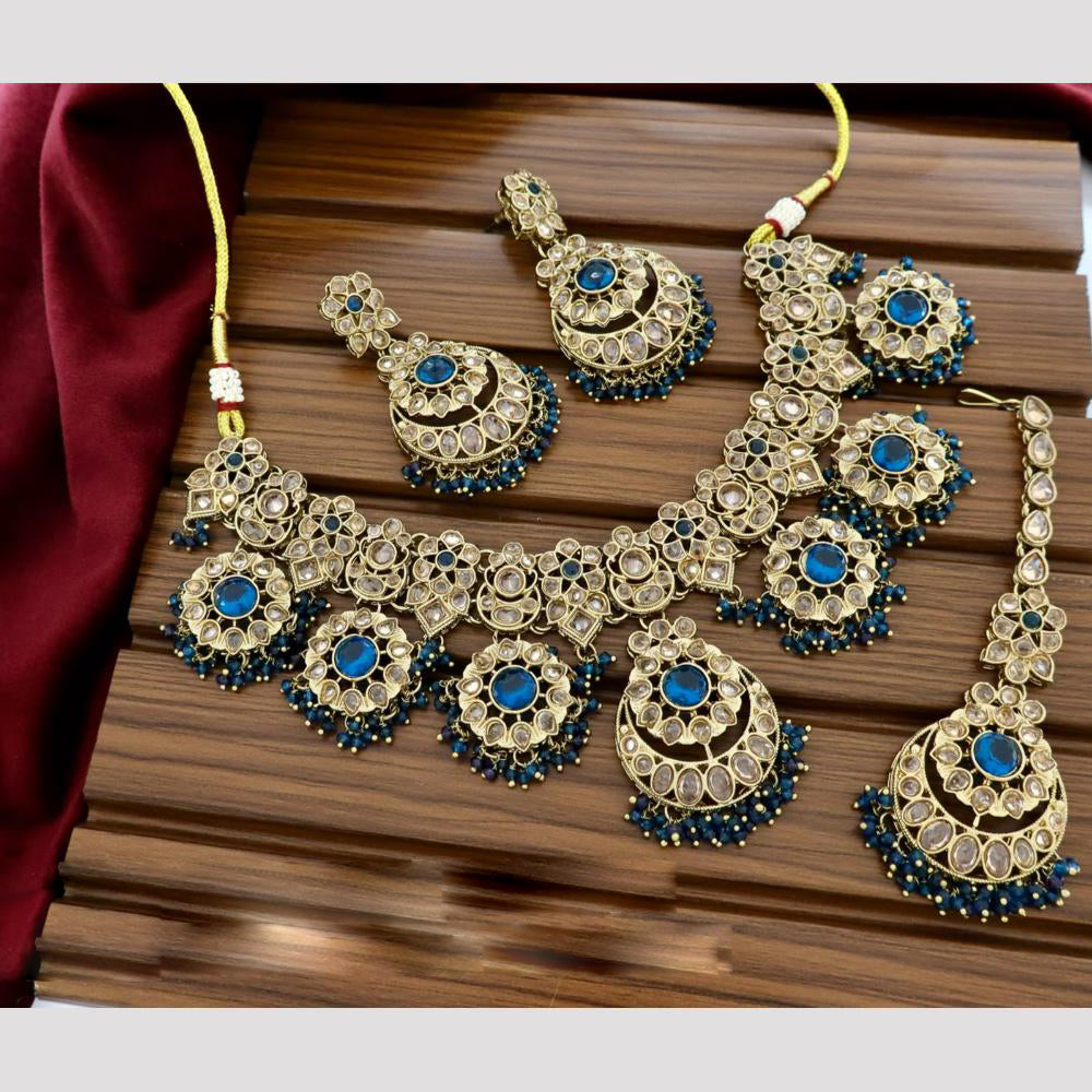 Tanish Art Jewellery Crystal Stone And Pearl Designer Necklace Set for Women