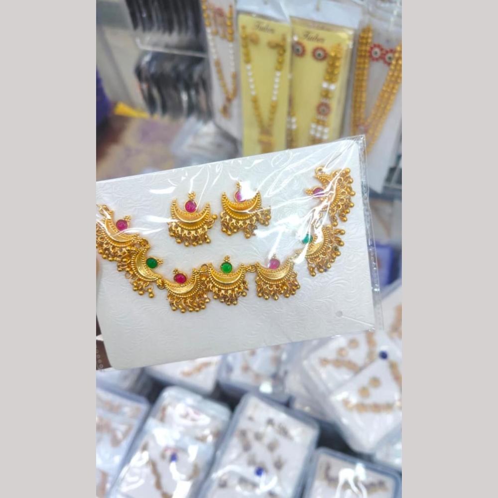 Tanish Art Jewellery Statement Pota Stone And Pearl Neckalce Set