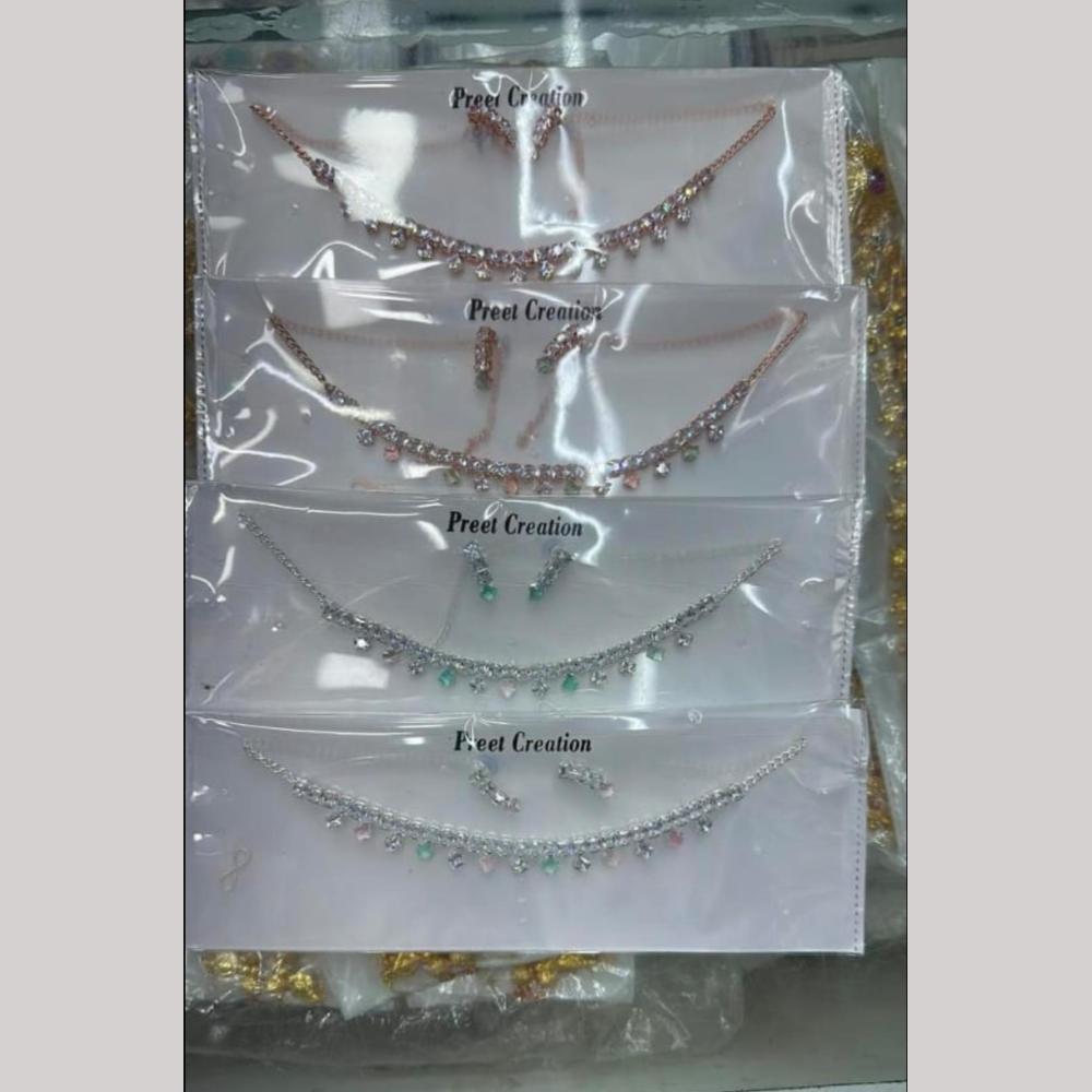 Tanish Art Jewellery Glamorous Crystal Stone Ethnic Necklace Set