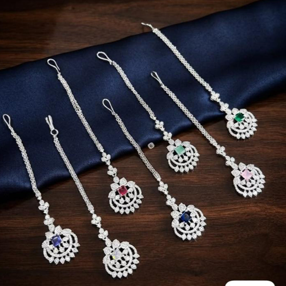 Tanish Art Jewellery Luxury American Diamond Ethnic Maangtikka