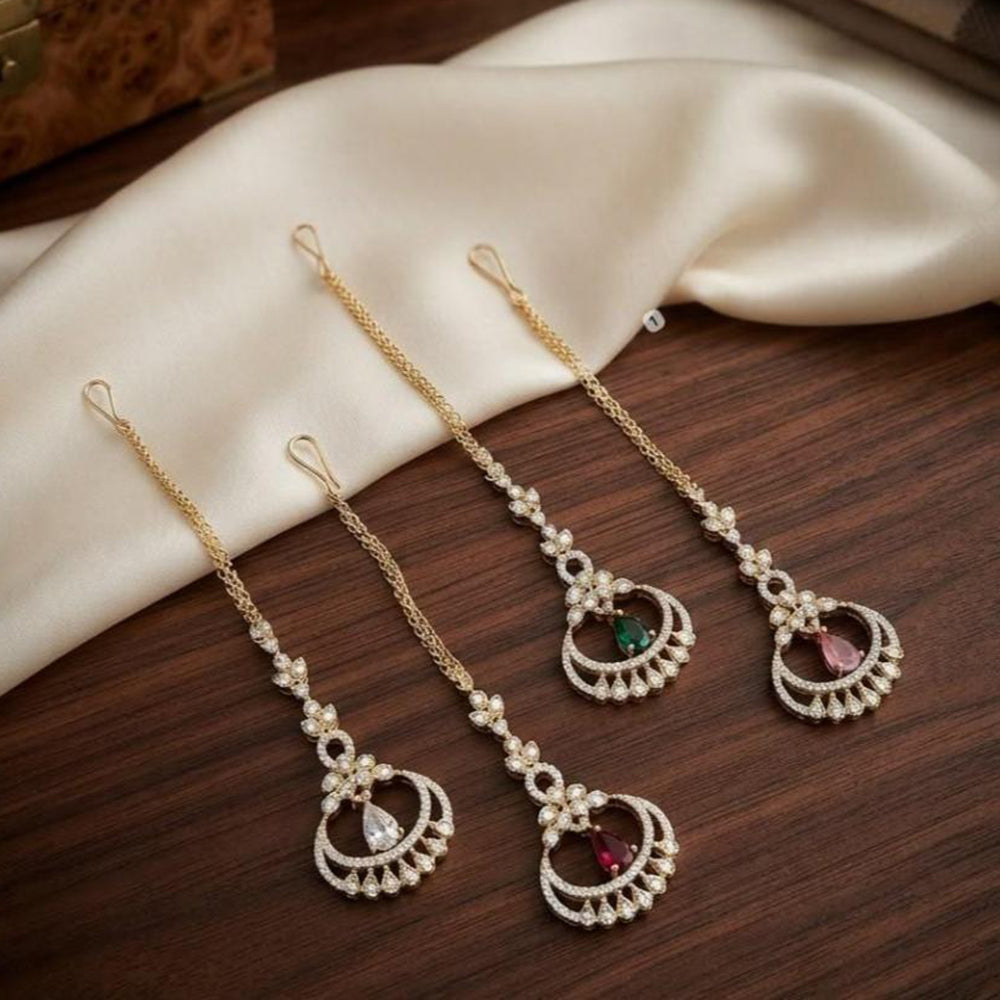 Tanish Art Jewellery Luxury American Diamond Ethnic Maangtikka