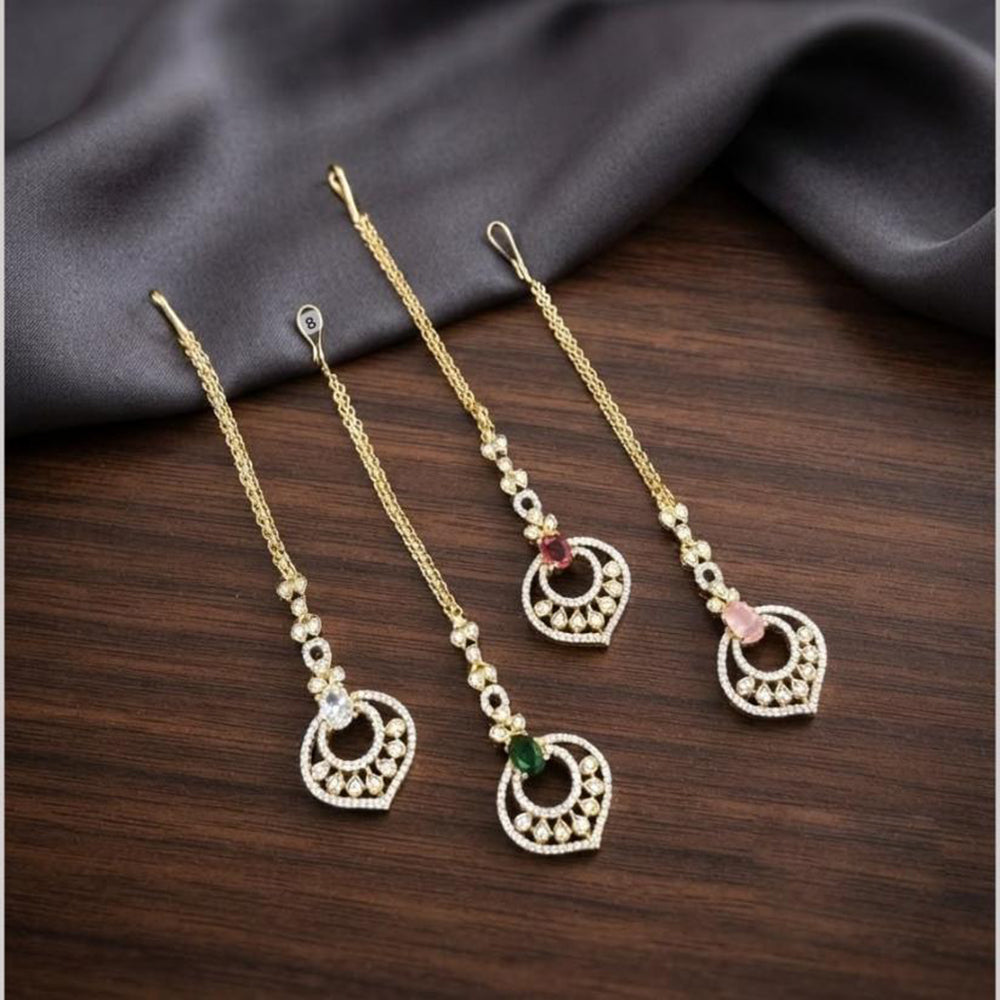 Tanish Art Jewellery Luxury American Diamond Ethnic Maangtikka