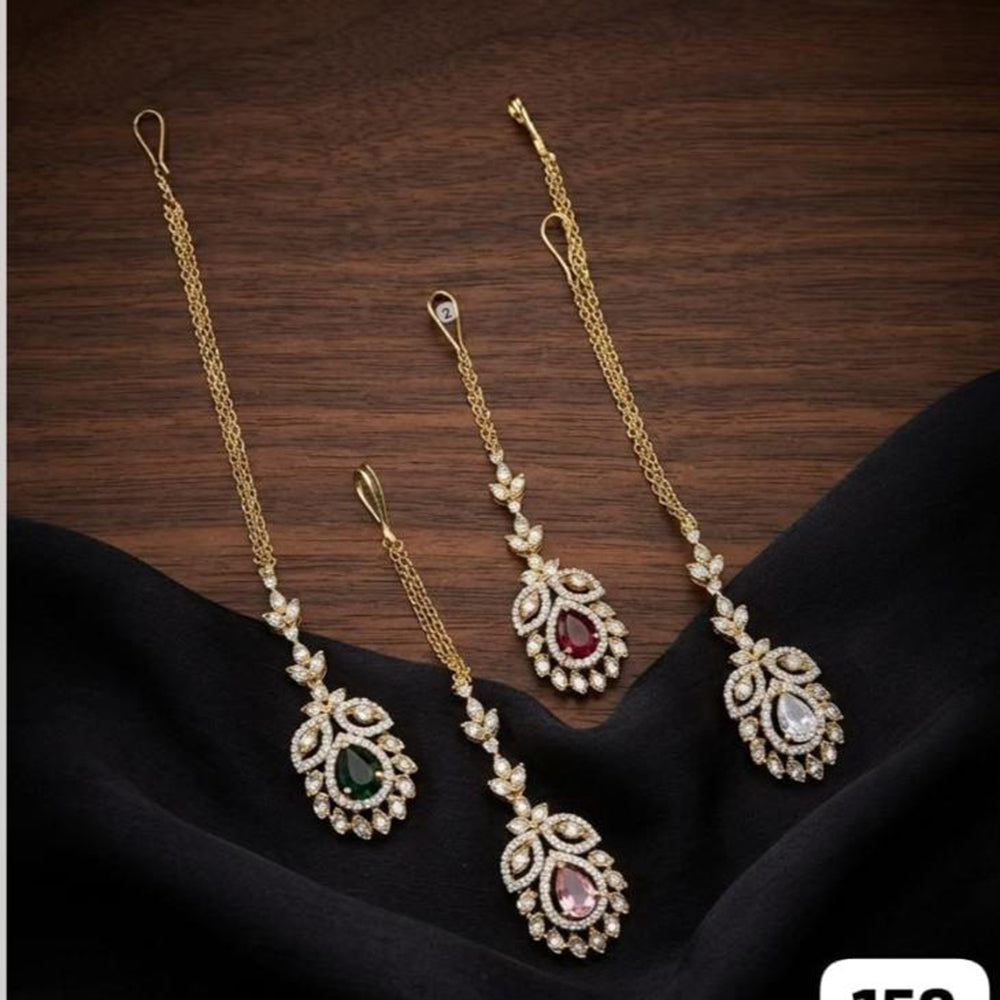 Tanish Art Jewellery Luxury American Diamond Ethnic Maangtikka