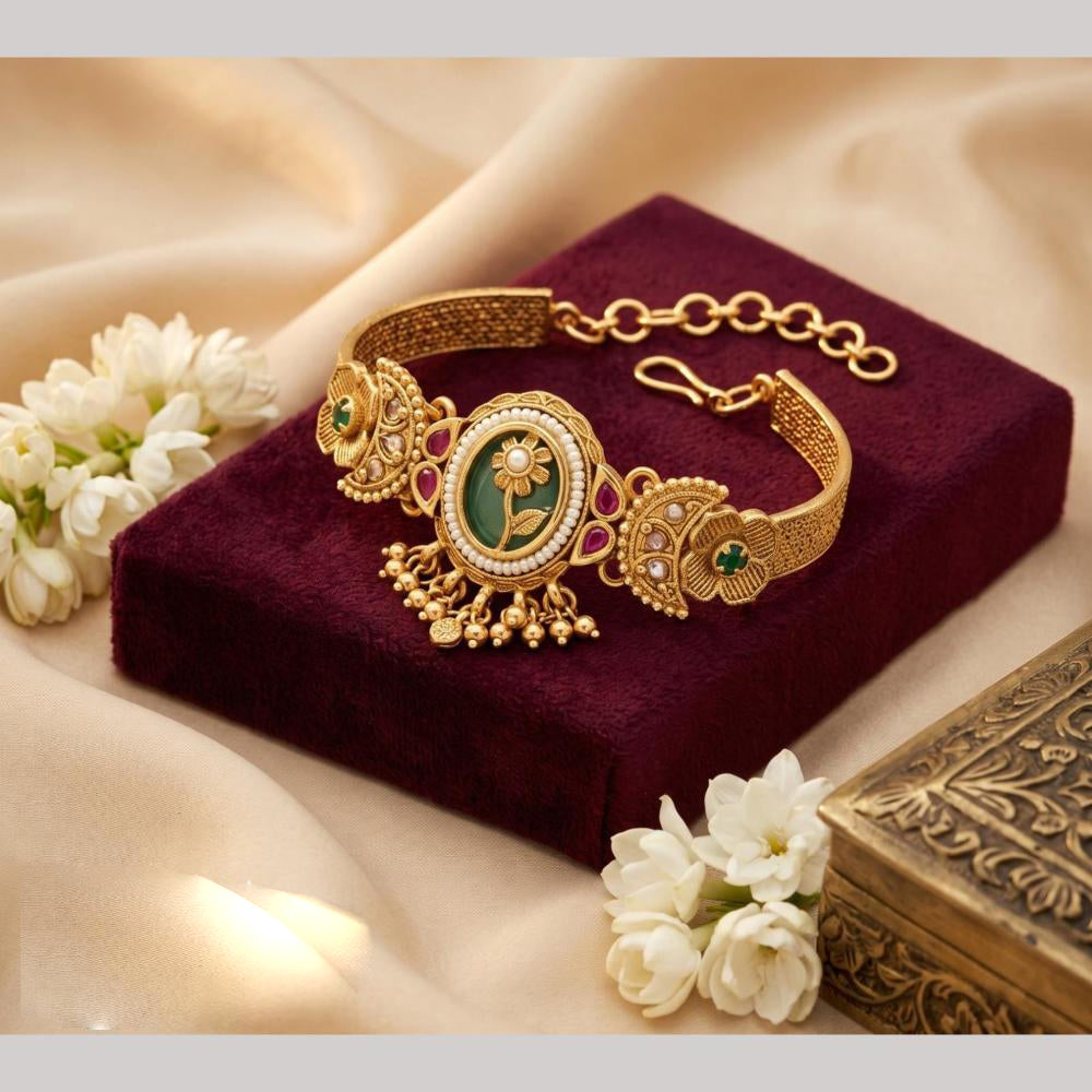 Tanish Art Jewellery Premium Pota Stone Pearl Statement Jewellery