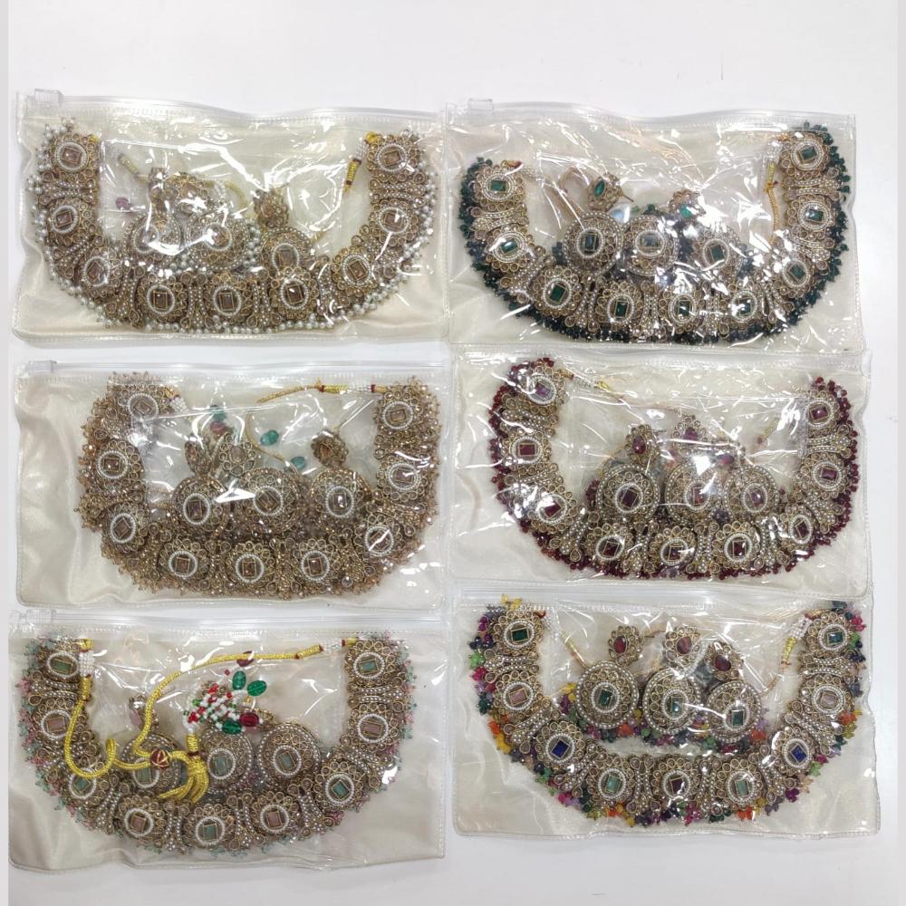 Tanish Art Jewellery Statement Crystal Stone And Pearl Neckalce Set