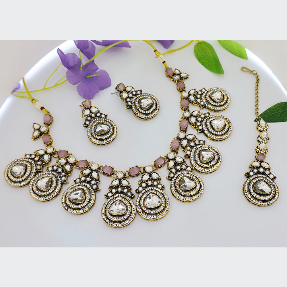 Tanish Art Jewellery Statement Pota Stone Neckalce Set