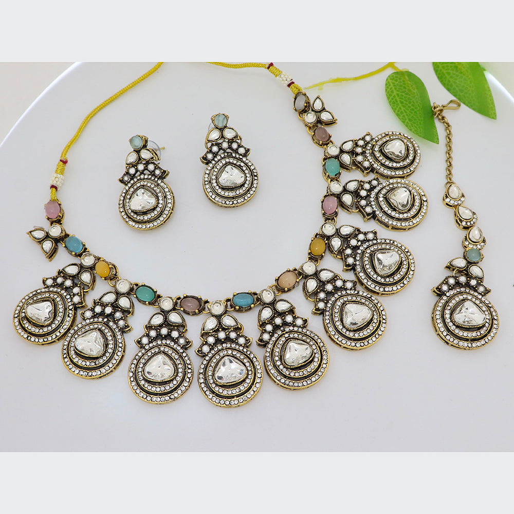 Tanish Art Jewellery Statement Pota Stone Neckalce Set