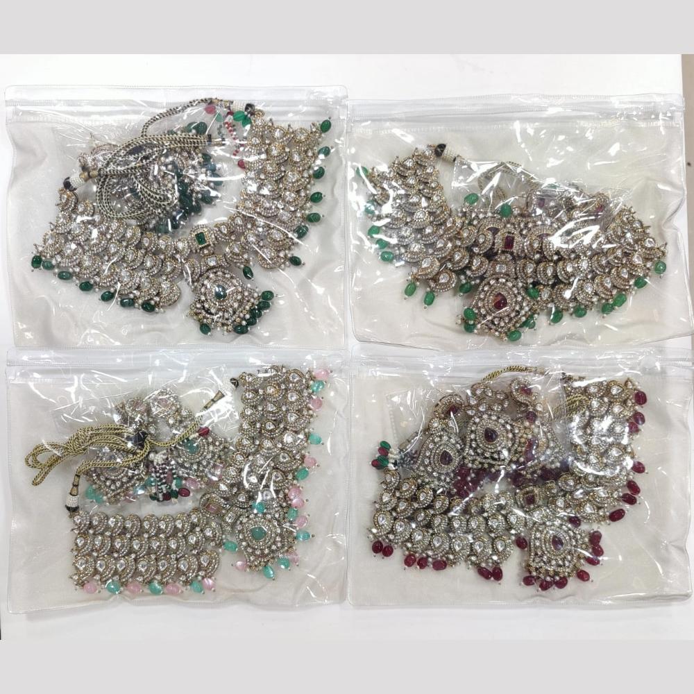 Tanish Art Jewellery Statement Pota Stone And Pearl Neckalce Set