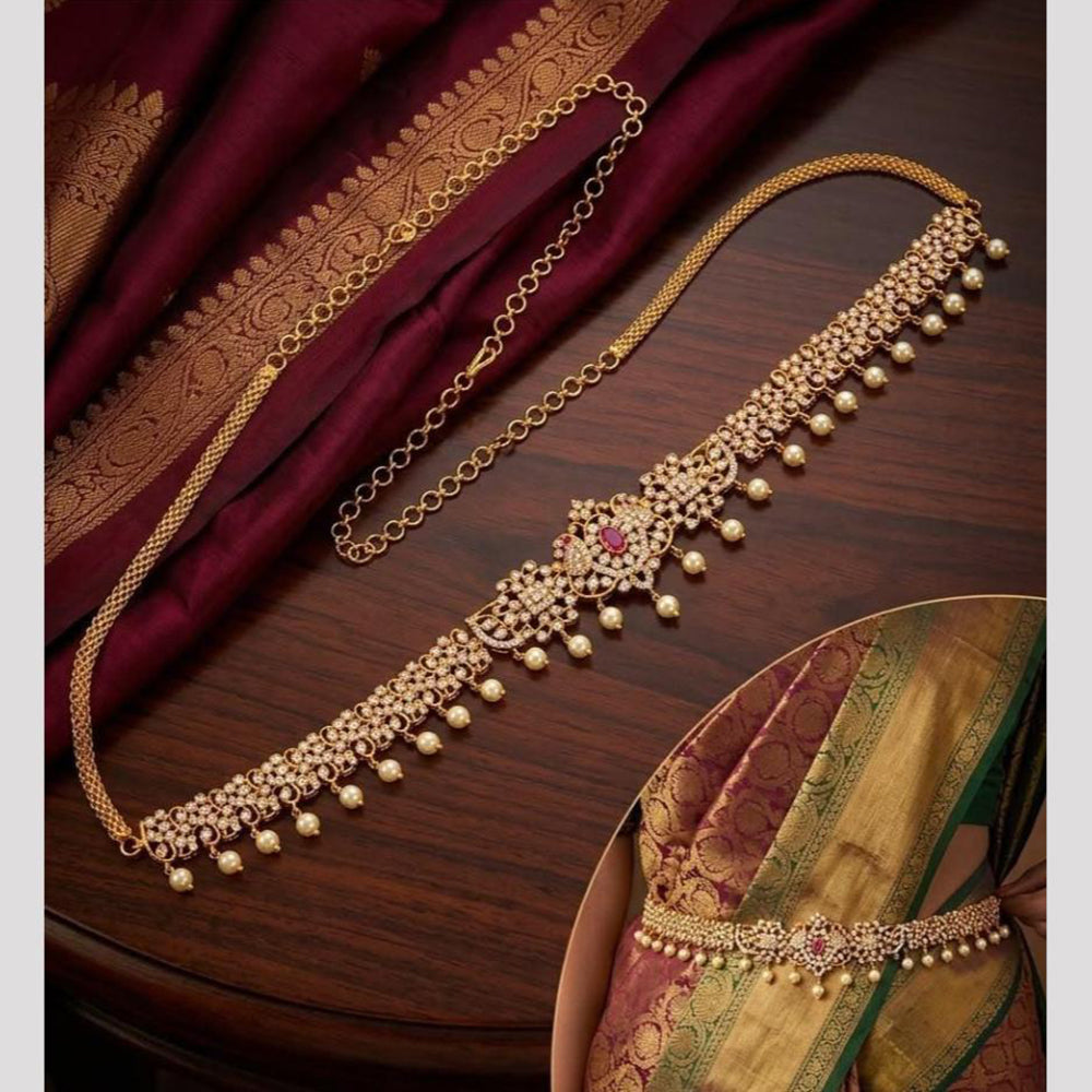 Tanish Art Jewellery Timeless Pota Stone And Pearls Kamarbandh