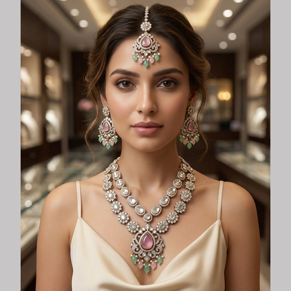 Tanish Art Jewellery Classic Polki Kundan And Beads Designer Necklace Set