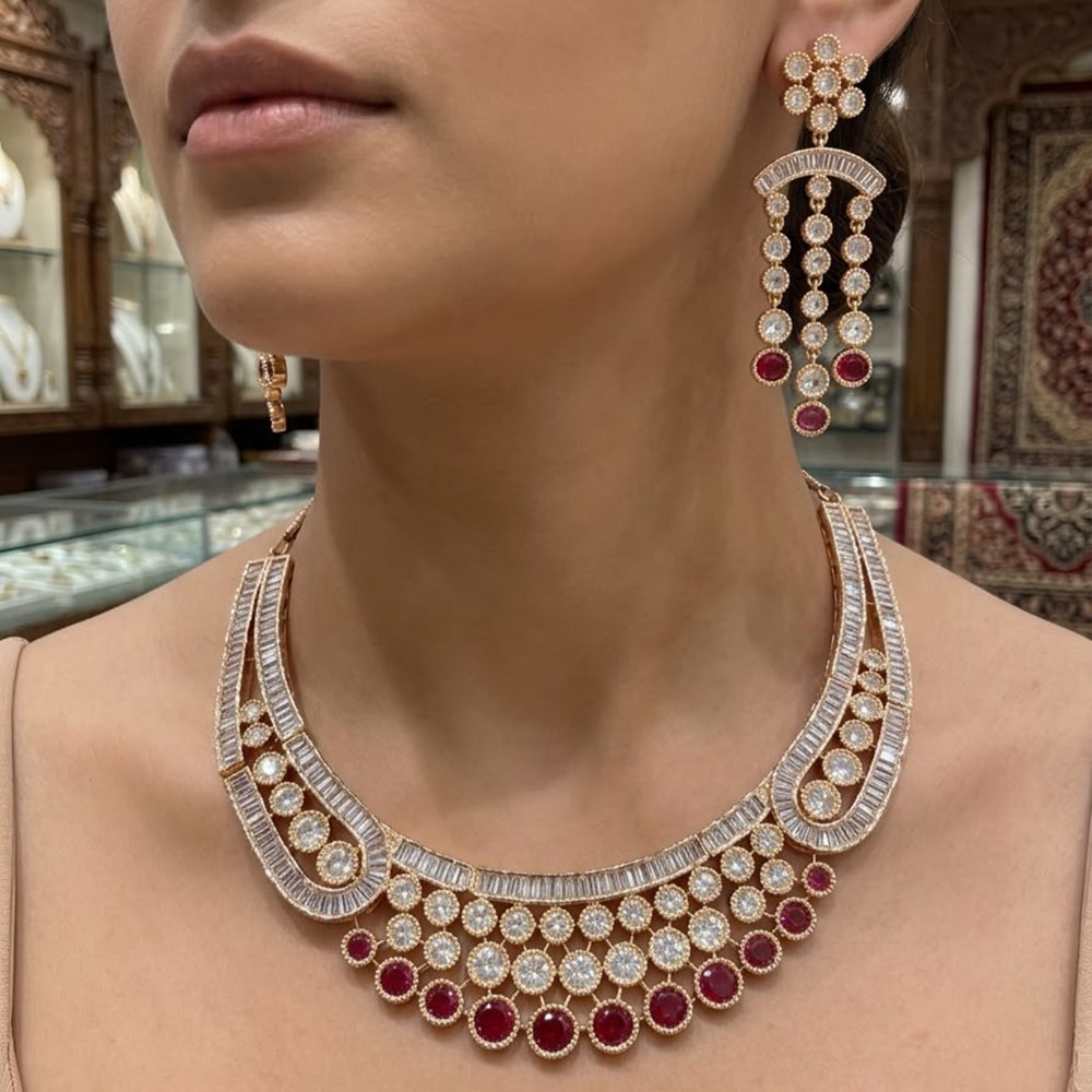 Tanish Art Jewellery Classic Polki Kundan Designer Necklace Set