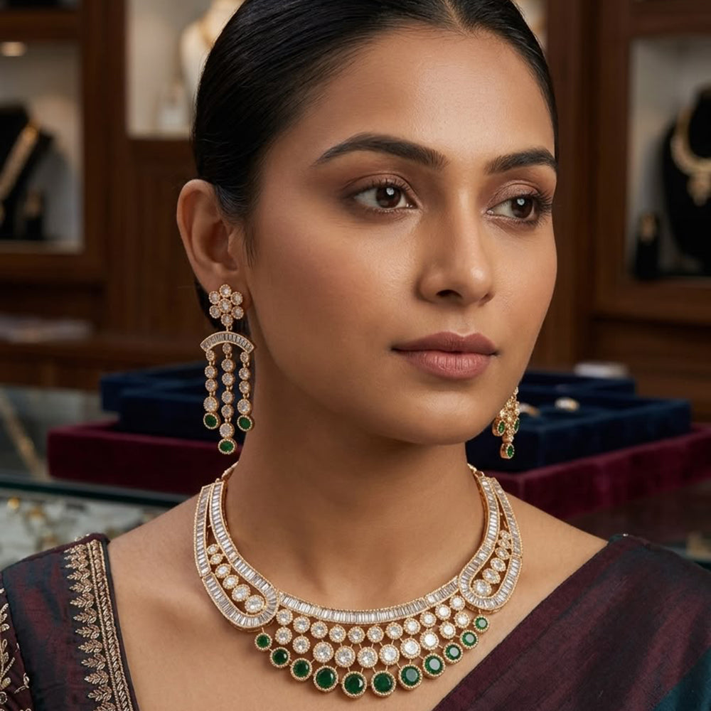 Tanish Art Jewellery Classic Polki Kundan Designer Necklace Set
