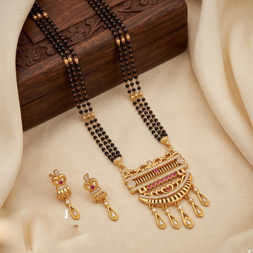 Tanish Art Jewellery Elegant Austrian Stone And Beads Mangalsutra Set