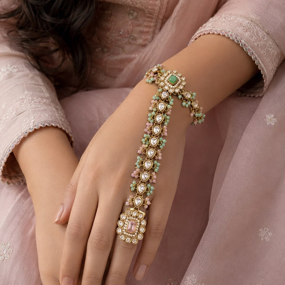 Tanish Art Jewellery Royal Pota Stone Hath Panja