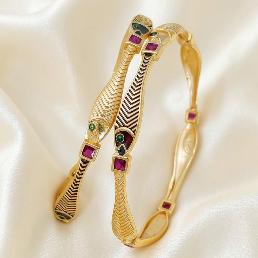 Tanish Art Jewellery Luxury Pota Stone And Meenakari Bangles Set