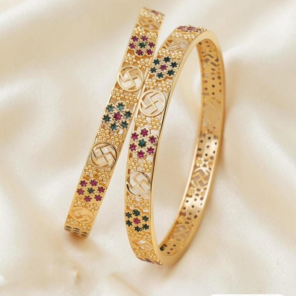 Tanish Art Jewellery Graceful Pota Stone Traditional Bangles Set