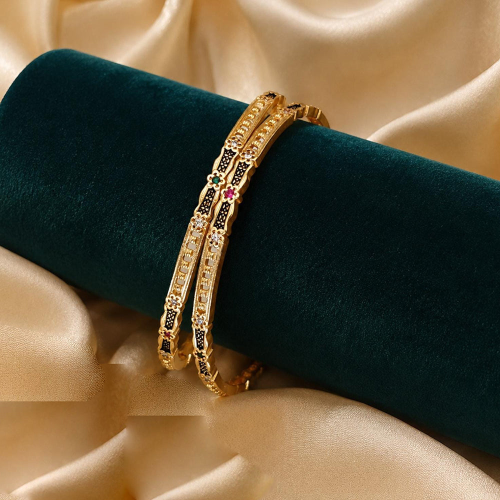 Tanish Art Jewellery Graceful Austrian Stone And Meenakari Bangles Set