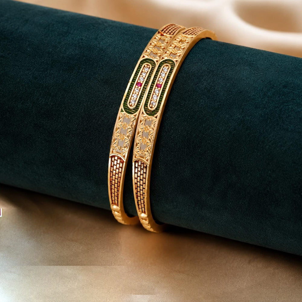 Tanish Art Jewellery Graceful Austrian Stone And Meenakari Bangles Set