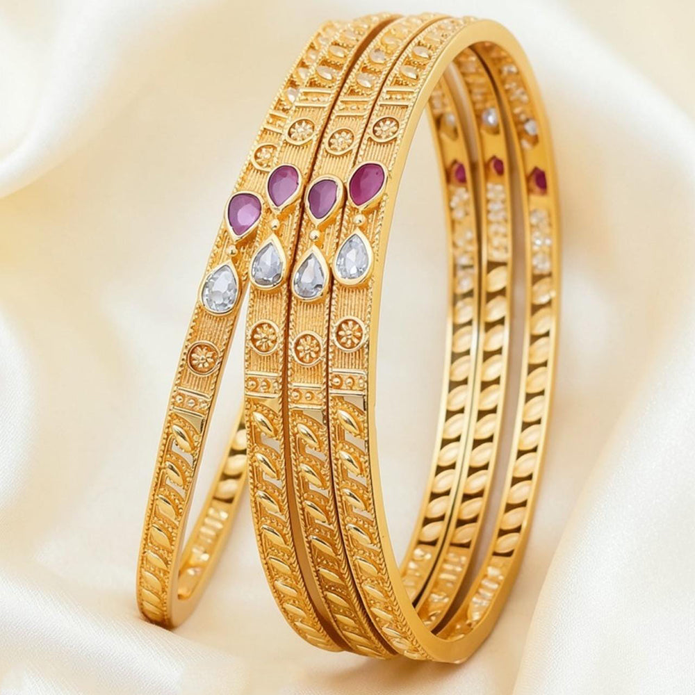 Tanish Art Jewellery Graceful Pota Stone Traditional Bangles Set