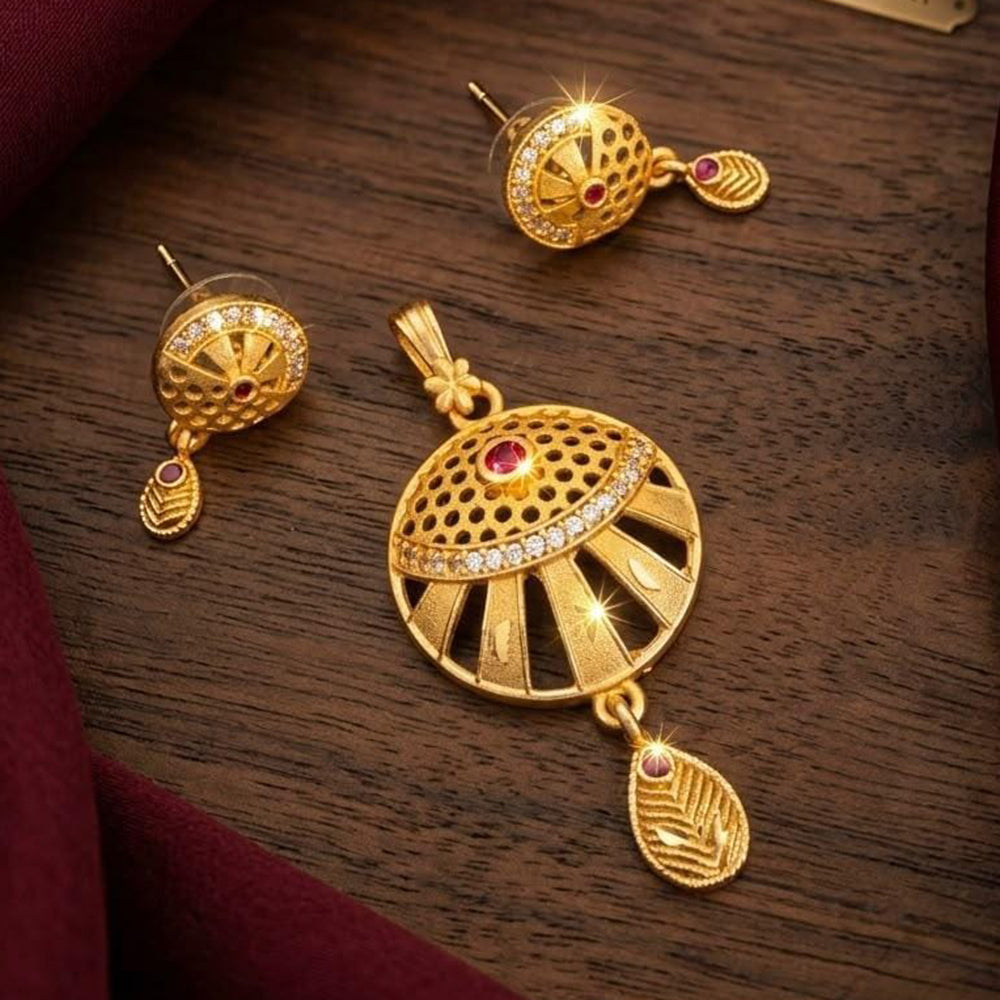 Tanish Art Jewellery Traditional Pota Stone Pendant Set