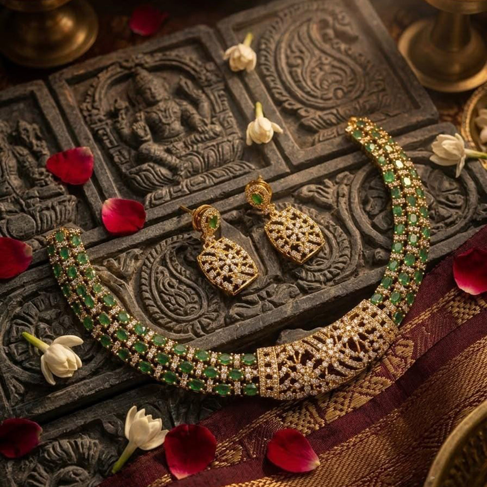 Tanish Art Jewellery Designer American Daimond Necklace Set
