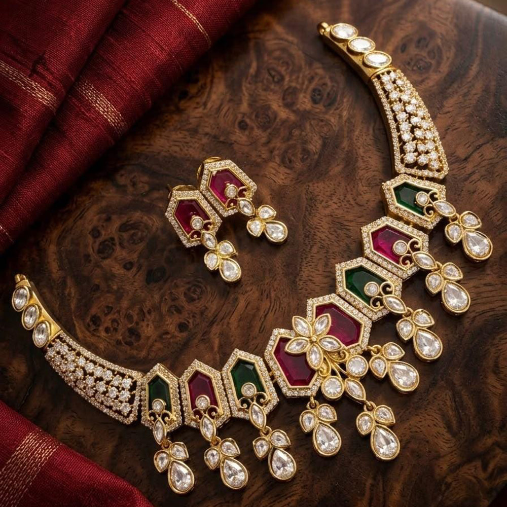 Tanish Art Jewellery Designer American Daimond Necklace Set